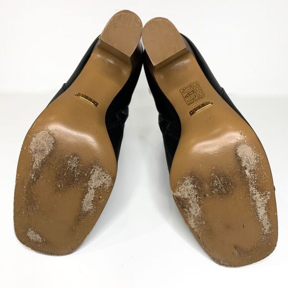 Gucci Quentin GG Cap Toe Ankle Boot EU 37 US 7 Black Leather Block High Heels - Picture 8 of 11